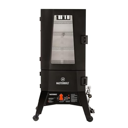 Masterbuilt® 40-inch ThermoTemp Propane Gas Vertical BBQ Smoker with Analog Temperature Control and 960 Cooking Square Inches in Black, Model MB20051316