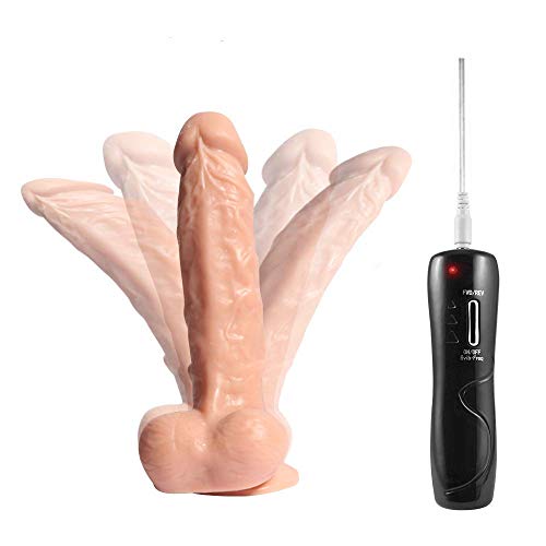 Soft Silicone Thrusting Realistic vibrator with Hand Free Suction Cup Waterproof Powerful 6 Vibrations for women FHUEG5
