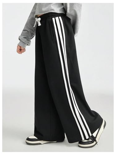 Floerns Girl's Drawstring Waist Striped Side Loose Athletic Sweatpants with Pocket4