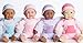JC Toys | 4 Assorted Baby Doll Rompers and Hats | Pink + Blue + Light Pink + Purple | | Ages 2+ | Fits Dolls 14