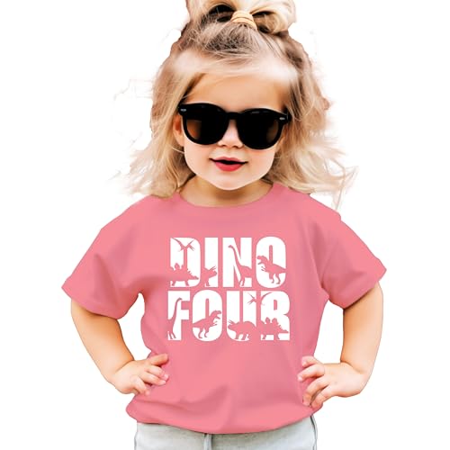 Olive Loves Apple 4th Birthday Dinosaur Shirt Dino Four for Toddler Girls and Boys3