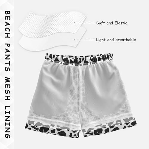 senya Graffiti Cow Black Boys Swim Trunks Toddler Shorts Swimwear Boardshorts4