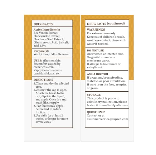 fast-acting bee venom wart remover wart freeze off with salicylic acid amp bee venom cream - wart removal for plantar genital 18 ml