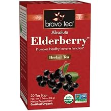 Bravo Tea Absolute Elderberry Herbal Tea Caffeine Free, 20 Tea Bags