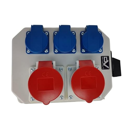 Doktorvolt Stromverteiler Baustromverteiler Verteilerkasten Mit 3x230V 2x16A CEE Steckdosen PCE Trennschalter 0 1 Steckdosenverteiler