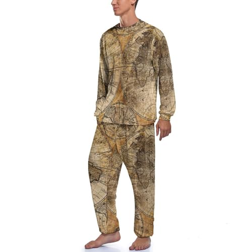Pyjama homme manche longue style carte ancienne pour des nuits douces - 2