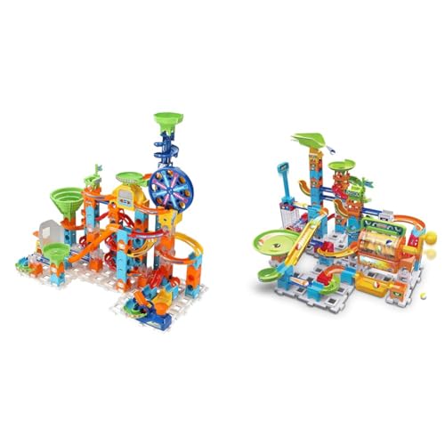 VTech Marble Rush - Ultimate Set XL100 E – von 4-12 Jahren & Marble Rush - Super Action Set L100 E – Interaktives Kugelbahn-Set mit Licht und Sound, spannenden Bahnelementen, von 4-12 Jahren