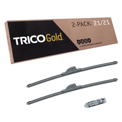 Image of TRICO Gold 21 inch + 21 inch Premium Automotive Replacement Windshield Wiper Blades (Set of 2), Passenger and Driver Side All-Weather Beam Wiper Blades for Select Vehicle Models
