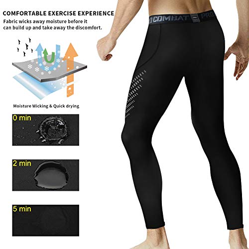 image for SENZE 3 Pack Men's Thermal Compression Pants, Athletic Running Tights 
