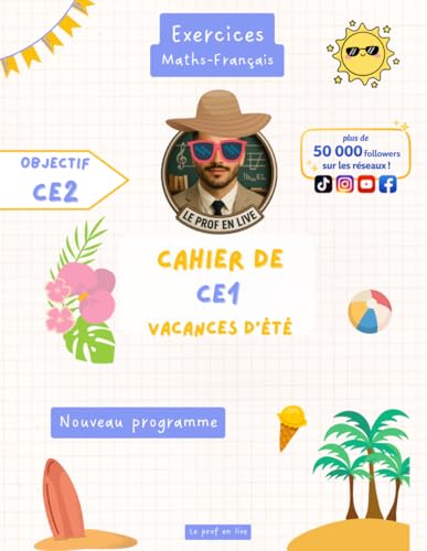 Cahier de vacances CE1 vers le CE2 Le prof en live