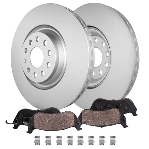 Image of Detroit Axle - Front Brake Kit for Volkswagen 2018-2022 Atlas 2020-2022 Atlas Cross Sport, 13.19 inch inch Disc Brake Rotors Ceramic Brake Pads with Hardware 2021 Replacement