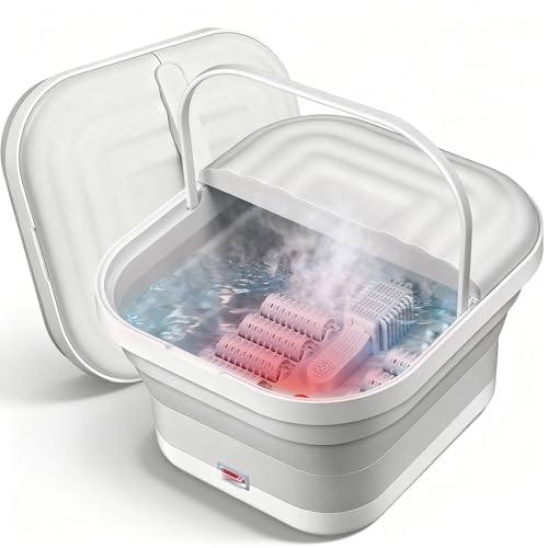 Sadodo Foot Spa Massager with Heater,Foldable with Electric Temperature Heater, Bubbles,Vibration Massage Rollers,for Home Massage Tub Christmas Winter Gift for Women Parents