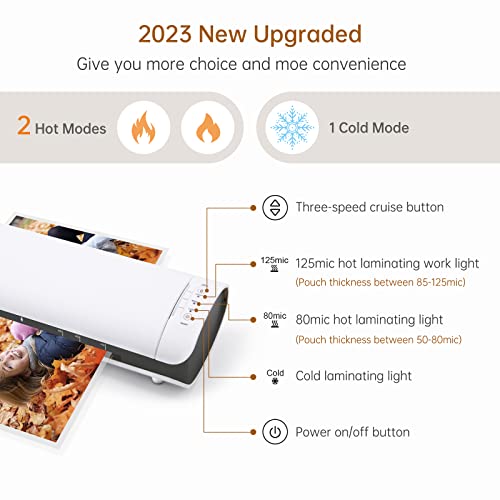Laminator, 6-In-1 A4 Laminator Machine, 9 Inch Cold & Thermal Laminator Built In Paper Cutter, Corner Rounder, Hole Puncher And Iron Ring, Laminating Machine With 20 Pouches, 1 Min Fast Warm Up #TOP3