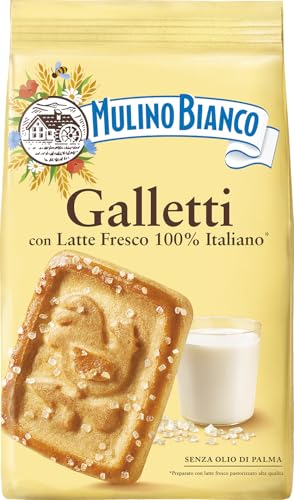 Mulino Bianco Galletti 12.35oz (350g) – Authentic Italian Breakfast Biscuits with Light Sweetness – Perfect with Coffee or Tea – Made with Natural Ingredients and No Palm Oil