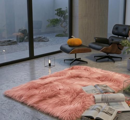 Image of Prokart Soft Faux Fur Fabric Cloth - 60 Inch Wide Pana | Fur Fabric Decorative Cloth for Crafting Soft Toys, Fancy Dress, Baby Photoshoot, Wedding Mandap & Party Decor (Peach, 1 Mtr)