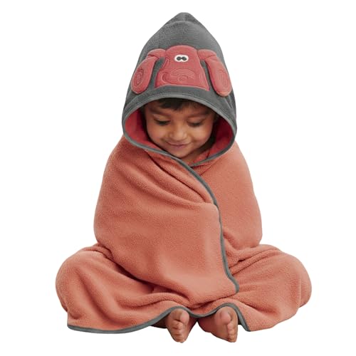 Image of Ultra-Soft Baby Hooded Towel - Coral Velvet Wrap Your Little One in Softness and Joy, Hypoallergenic & Super Absorbent Bath Wrap for Newborns & Toddlers | Cute Animal Design (0-5 Years) (Coral)