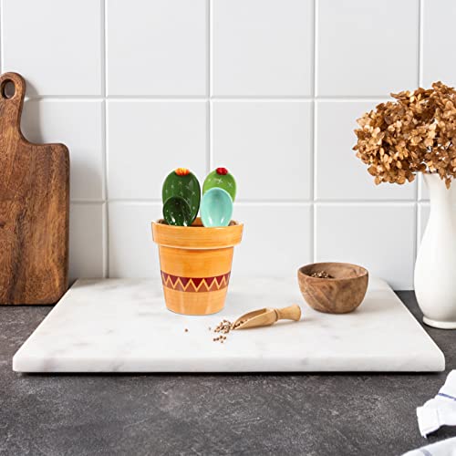 Zerodeko 1 Conjunto de Colheres Medidoras de Cactos Com Suporte Colheres Medidoras de Cozimento de C