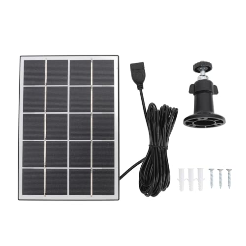 Panel solar monocristalino de 3 W para cámara de vigilancia al aire libre de 5 V - Panel solar cargador con pinza para teléfonos móviles, banco de energía, cámara, ventilador, linterna de camping