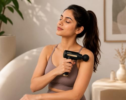 Image of Massage Gun Deep Tissue 6-Speed Portable Percussion Muscle Massager with 4 Heads, Pain Relief, Relaxation for Stiff Shoulders With Full body Massage