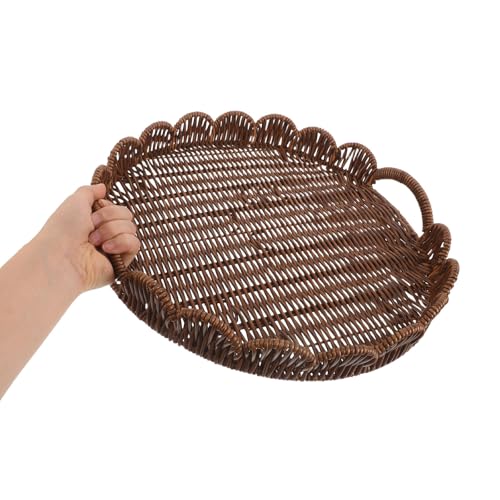 Cesta de almacenaje para cocina portátil LAPYAPPE, bandeja redonda de plástico para fruta 5