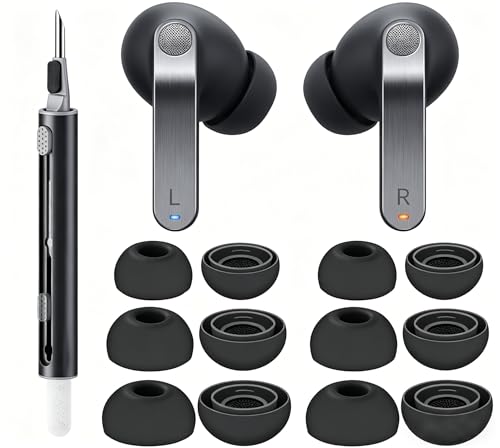 Seltureone 6 Pairs for Samsung Galaxy Buds 4 Pro/Galaxy Buds 3 Pro Ear Tips Soft Silicone Fit in Case Replacement Tips for Galaxy Buds 4/3 Pro - Black