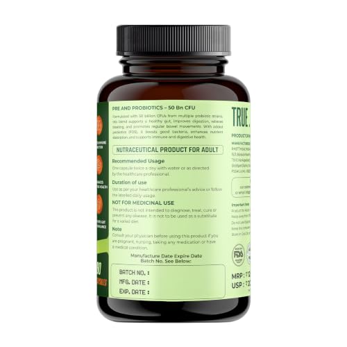Image of NATURALTEIN Advanced Probiotics & Prebiotics 50 Billion CFU | 9-Strain Gut Health Formula for Digestion, Immunity & Nutrient Absorption | 60 Veg Capsules