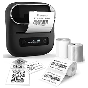 Phomemo M220 Label Maker, Bluetooth Label Printer, 3.14 Inch Portable Thermal Label Maker Machine for Barcode, Labeling, Organizing, Small Business, Compatible with iOS & Android, with 3 Label