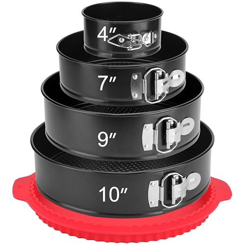 isheTao Springform Pan Set of 4, 4/7/9/10inch Cake Pans with