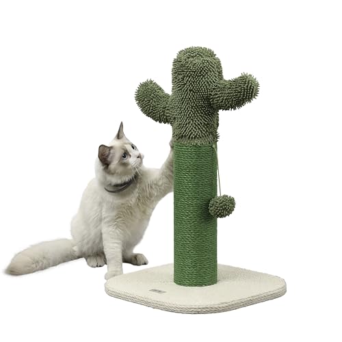 Rascador para gatos torre de yute verde 21 pulgadas miniatura 1