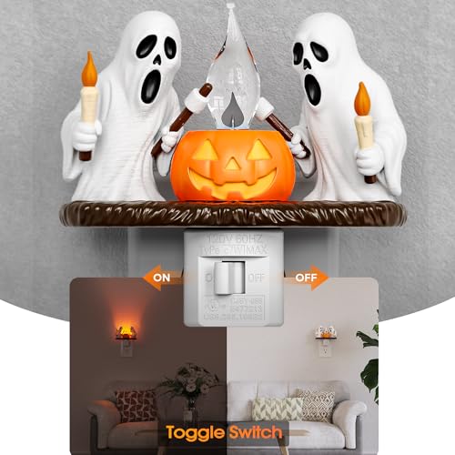 Briignite Halloween Ghost Campfire Flickering LED Plug-In Night Light (2 Styles) - image 2