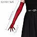 THARAHT Women Long Gloves with Satin Elbow Length for 1920s Opera Tea Party Costumes Bridal Evening Dress,Wind Red