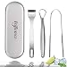 Toydoooco Tongue Scraper Stainless Steel - Tongue Cleaner Food Grade Steel Rust Protection Metal Dental Scraper with Handy Carrying Store Case for Fresh Breath
