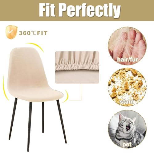 Zhuiyuan Mid Century Modern Chair Covers For Dining Chairs, Stretch Shell Dining Chair Covers Set Of 2/4/6, Lounge Armless Chair Slipcovers For Kitchen thumb #3
