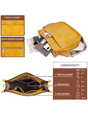 Image of Crossbody Bag Women Vegan Leather Hobo Handbag Trendy Crossbody Shoulder Bag Purses For Women with 2 Adjustable Strap