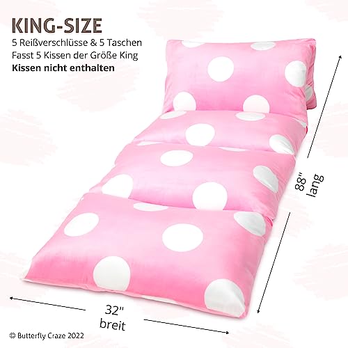 image for Butterfly Craze Floor Pillow Case, Mattress Bed Lounger Cover, Polka P