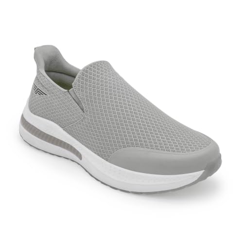 Image of Red Tape Men's Walking Shoes Light Grey Mesh Round Slipon Flexible Support