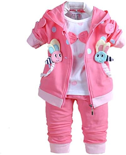 Yao Baby Girls 3 Piece Sets Bees T-Shirt Vest and Pants