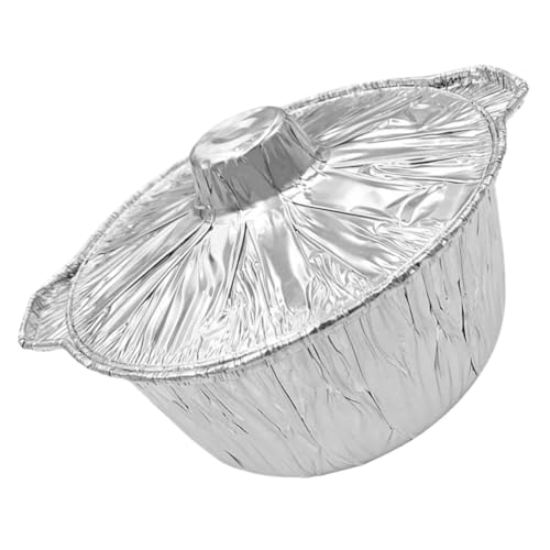 OFFSCH Portable Tin Foil Pot with Lid Heavy Duty Disposable Bbq Tray for Camping Picnics and Parties Foil Pan for Prep and Food Storage