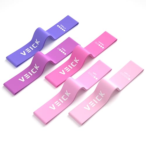 Image of VEICK Resistance Loop Bands Set of 5, Exercise Bands with 5 Resistance Levels, Stackable Workout Bands for Strength Training, Pilates, Fitness Gear for Men Women Home Gym Office Travel