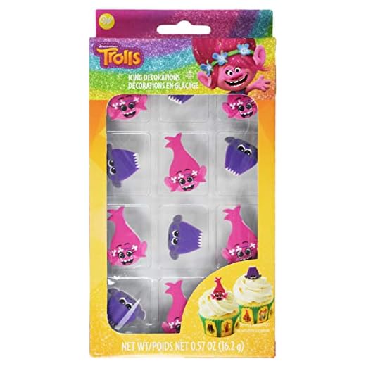 Wilton Trolls Icing Decorations, 12 Count