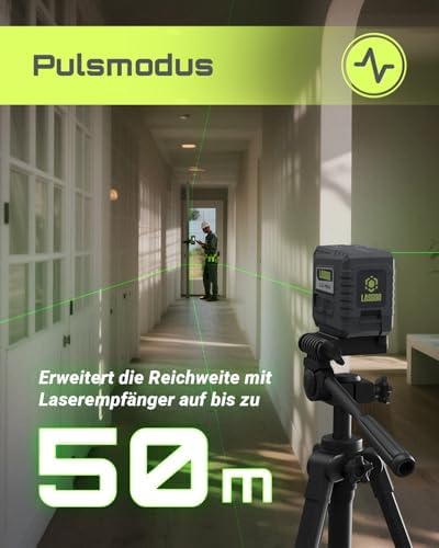 Bild 4 - LASGOO Mini-Selbstnivellierlaser, Kreuzlinienlaser ideal zum Aufhängen von Bildern und für den Bau, inkl. magnetischem Drehständer und Batterien, kompakt und tragbar