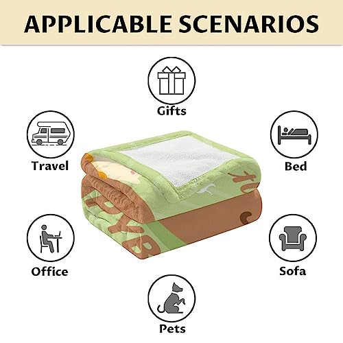 Blanket for Girls - 30"x40" Cute Throw Gifts - Green Soft Fuzzy Blankets for Couch & Office