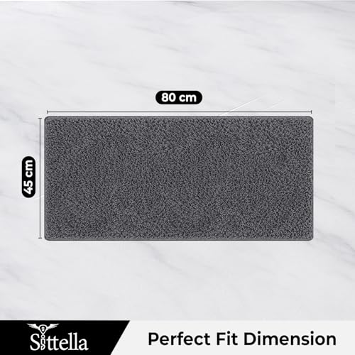 Image of SITTELLA Premium Microfiber Runner Mats (45x80 Cm) | Ultra Soft Plush Floor Rug | Anti-Skid Backing | Super Absorbent & Quick Dry | Washable Kitchen & Hallway Runner | Grey