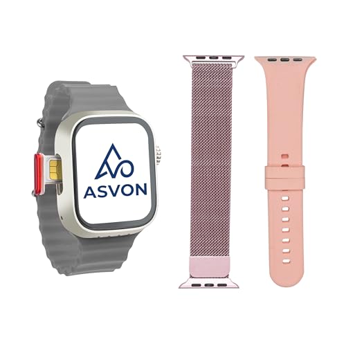 Image of GS29 5G /4G SIM Smartwatch, Android Calling Smart Watch with GPS, Fitness Tracker, App Support, Volte Calling, with SIM sLOTwith Pink Silicone & Magnetic Bands