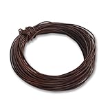 Targonix Cordón de cuero marrón de 20 m para hacer joyas, cuerda de poliuretano para manualidades, pulseras, collares, adornos y cuentas, para uso doméstico o estudio