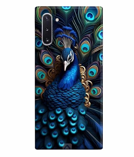 Image of Printed Hard Back Case Cover & Compatible for Samsung Galaxy Note 10 | Peacock Vector Art (Multicolor) - D1206
