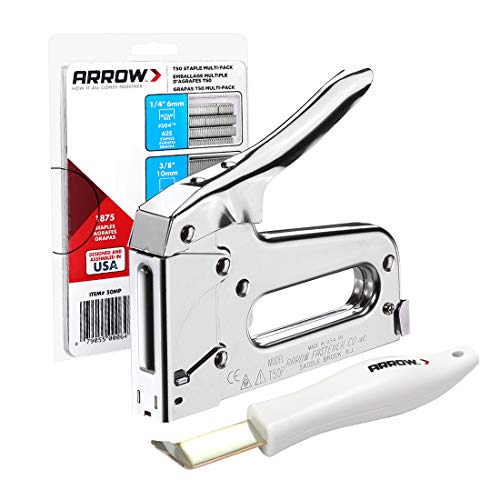 ARROW Staple Gun T50 Heavy Duty Kit with 1875 Staples and Remover
