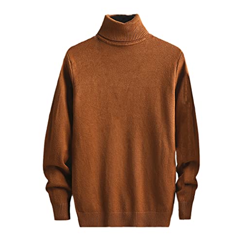 Pull d'hiver chaud en tricot épais à double col montant pour homme