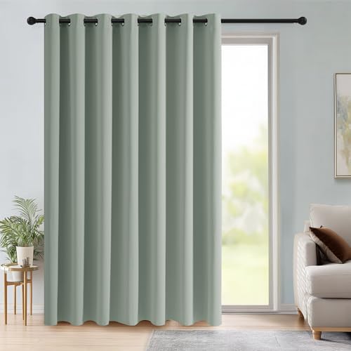RYB HOME Blackout Sliding Door Curtain with Thermal Insulated for Patio