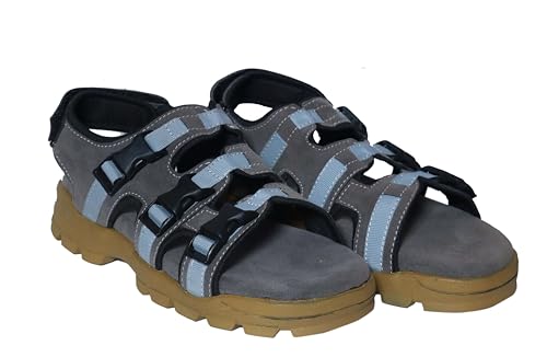 Image of Men's Suede Sports Sandals | Adjustable Strap Design | Lightweight Airmix Sole | Comfortable Sandals | Anti-Slip Casual Footwear | Grey-8